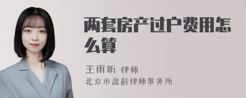 两套房产过户费用怎么算