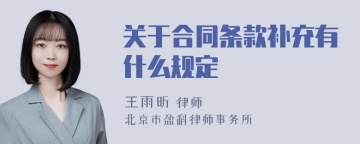 关于合同条款补充有什么规定