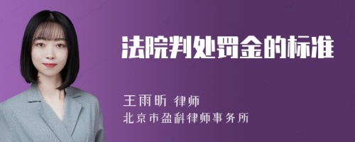 法院判处罚金的标准