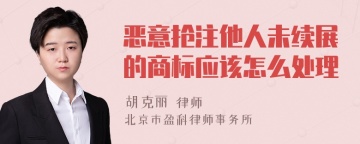 恶意抢注他人未续展的商标应该怎么处理