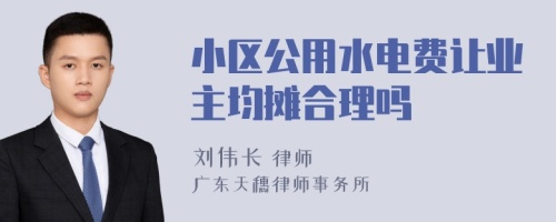 小区公用水电费让业主均摊合理吗