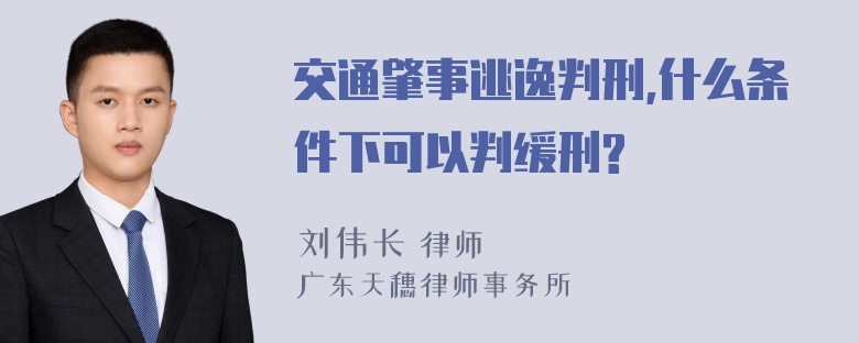 交通肇事逃逸判刑,什么条件下可以判缓刑?