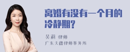 离婚有没有一个月的冷静期?