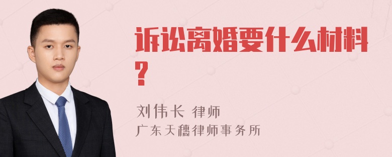 诉讼离婚要什么材料?