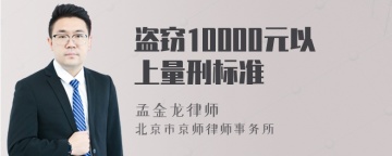 盗窃10000元以上量刑标准