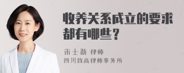 收养关系成立的要求都有哪些？