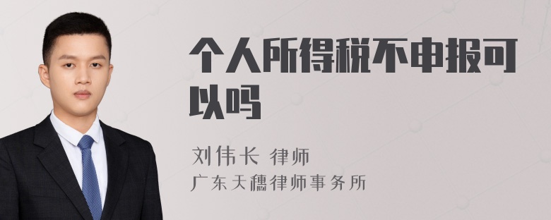 个人所得税不申报可以吗