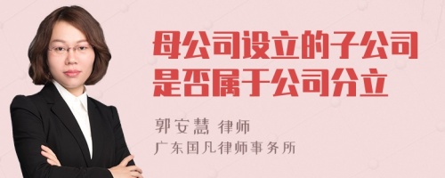 母公司设立的子公司是否属于公司分立