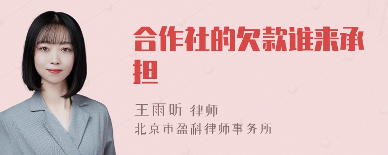 合作社的欠款谁来承担