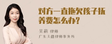 对方一直拖欠孩子抚养费怎么办?