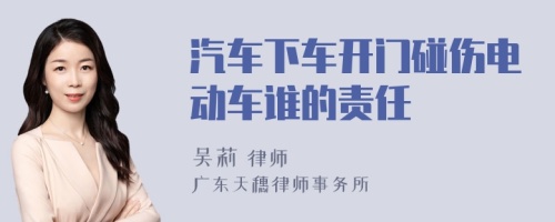 汽车下车开门碰伤电动车谁的责任