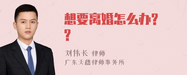 想要离婚怎么办? ?