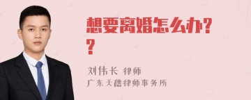 想要离婚怎么办? ?