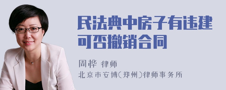 民法典中房子有违建可否撤销合同