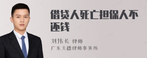 借贷人死亡担保人不还钱