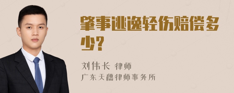 肇事逃逸轻伤赔偿多少?