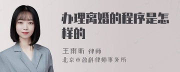 办理离婚的程序是怎样的