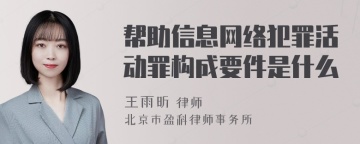 帮助信息网络犯罪活动罪构成要件是什么