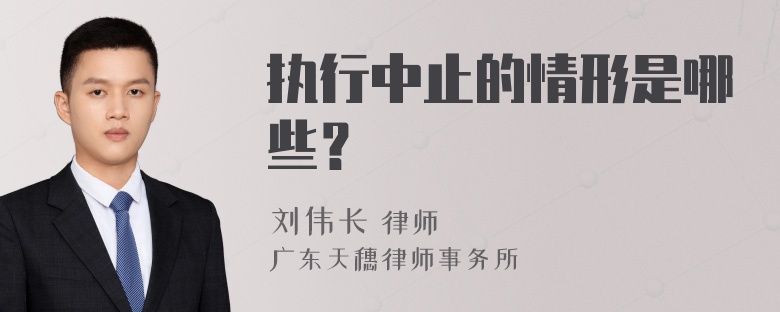 执行中止的情形是哪些？