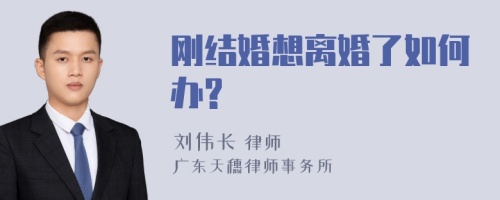 刚结婚想离婚了如何办?