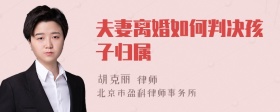 夫妻离婚如何判决孩子归属