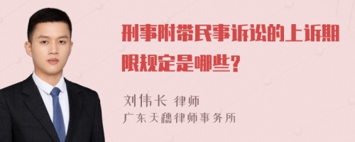 刑事附带民事诉讼的上诉期限规定是哪些?