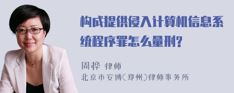 构成提供侵入计算机信息系统程序罪怎么量刑?