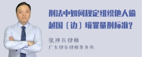 刑法中如何规定组织他人偷越国（边）境罪量刑标准?