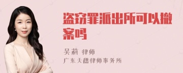 盗窃罪派出所可以撤案吗