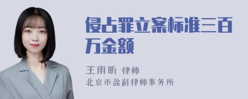 侵占罪立案标准三百万金额