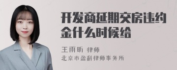 开发商延期交房违约金什么时候给