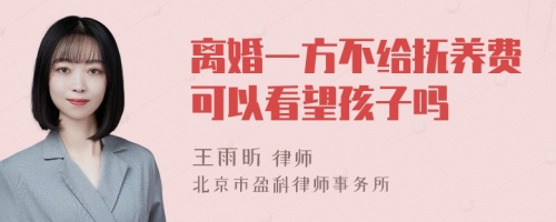 离婚一方不给抚养费可以看望孩子吗