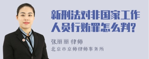 新刑法对非国家工作人员行贿罪怎么判?