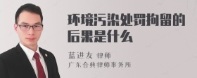 环境污染处罚拘留的后果是什么