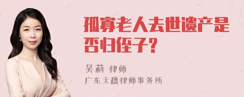 孤寡老人去世遗产是否归侄子?