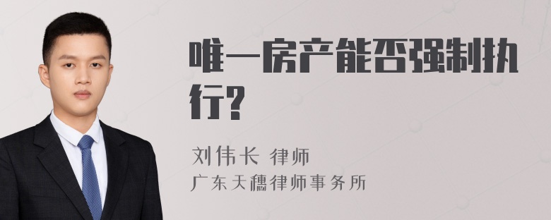 唯一房产能否强制执行?