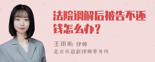 法院调解后被告不还钱怎么办？