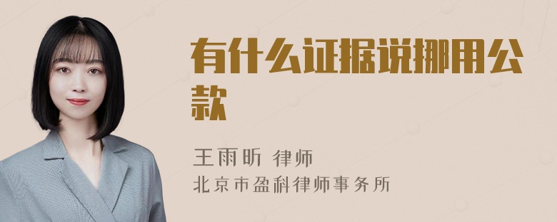 有什么证据说挪用公款