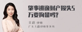 肇事逃逸财产损失5万要拘留吗?