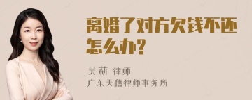 离婚了对方欠钱不还怎么办?