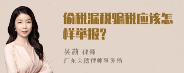 偷税漏税骗税应该怎样举报?