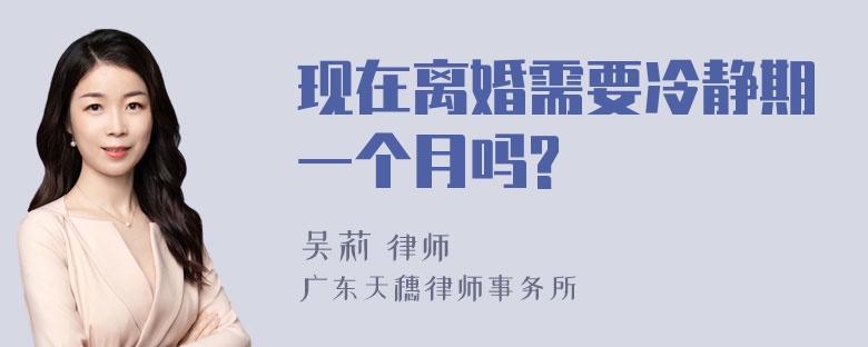 现在离婚需要冷静期一个月吗?