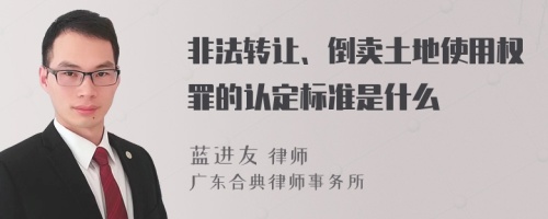 非法转让、倒卖土地使用权罪的认定标准是什么