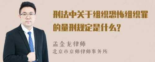 刑法中关于组织恐怖组织罪的量刑规定是什么?