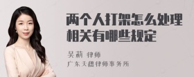 两个人打架怎么处理相关有哪些规定