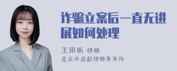 诈骗立案后一直无进展如何处理