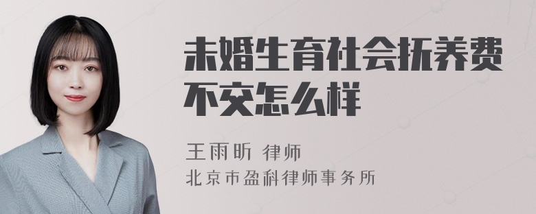 未婚生育社会抚养费不交怎么样