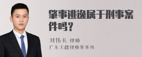 肇事逃逸属于刑事案件吗？