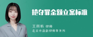 抢夺罪金额立案标准