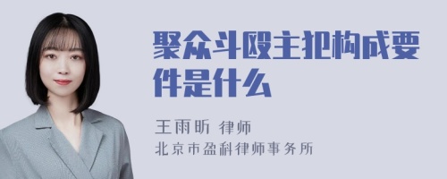 聚众斗殴主犯构成要件是什么